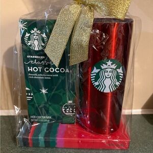 Starbucks Red Tumbler with Hot Cocoa Set